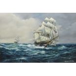 Harold Johnson (British 20th century): 'The Blackwall Ship Northfleet', oil on canvas signed,