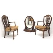 Victorian mahogany framed swing toilet mirror (W66cm,