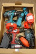 Two Makita 8391D cordless drills with chargers,