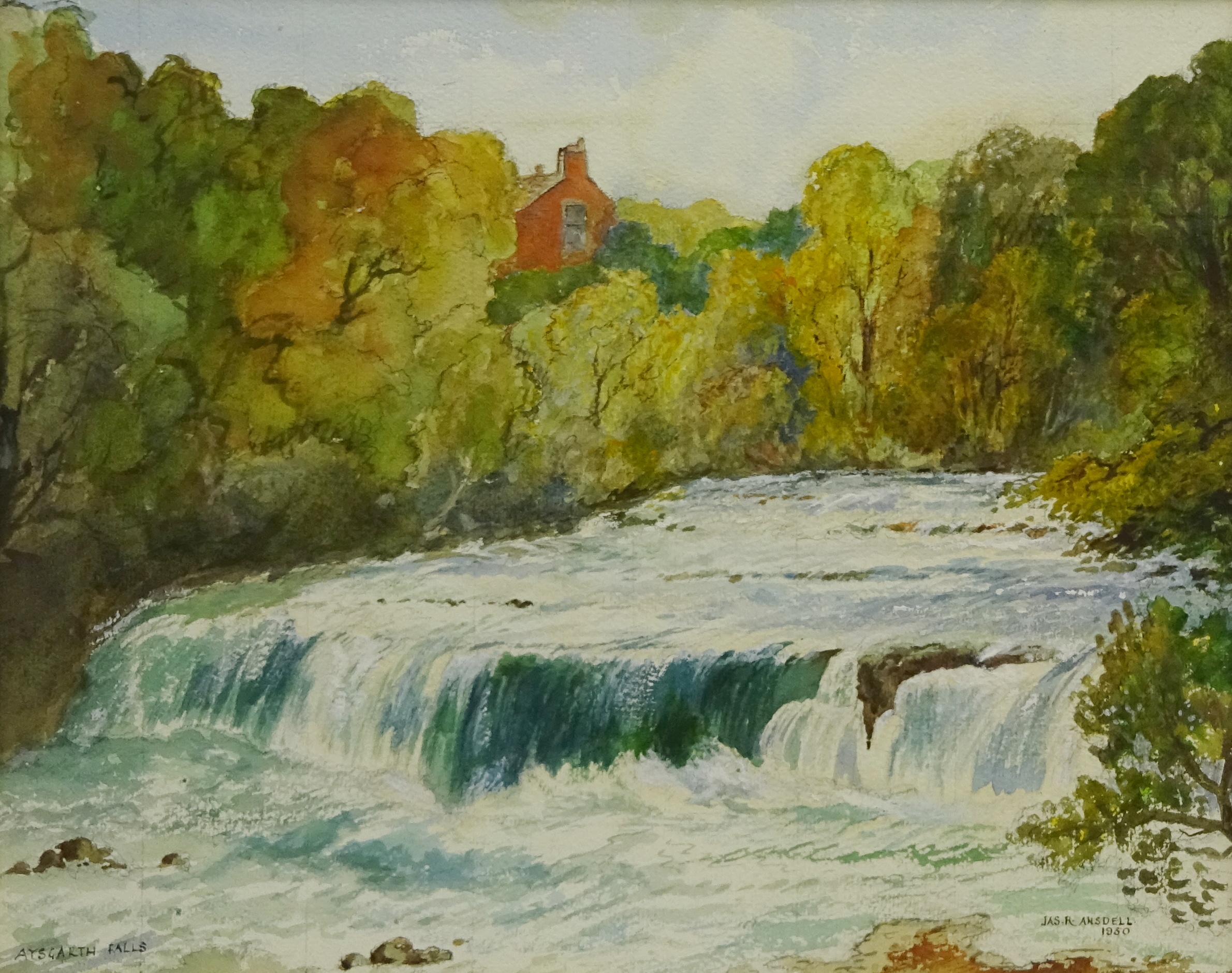 James R Ansdell (20th century): 'Aysgarth Falls', - Image 3 of 3