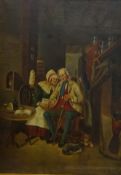 Robertson (English School 19th century): Couple Seated Holding Hands in a Interior Setting,