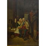 Robertson (English School 19th century): Couple Seated Holding Hands in a Interior Setting,