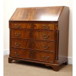 Quality Georgian style cross banded mahogany bureau,