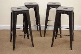 Set four grey metal stools, H77cm Condition Report <a href='//www.davidduggleby.