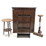 Early 20th century mahogany cupboard, projecting cornice, two doors (W105cm, H116cm,