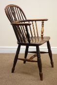 19th century ash and elm double bow Windsor chair,