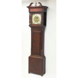 George lll mahogany crossbanded oak longcase clock, square brass dial signed Laurie Carlisle,
