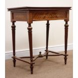 Regency style inlaid mahogany and gilt games table,