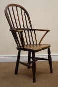 19th century elm Windsor child's chair, turned supports,