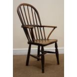 19th century elm Windsor child's chair, turned supports,