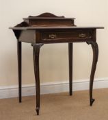 Edwardian mahogany desk, raised back with pen well.