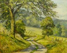 Ken Johnson (British 20th century): 'Country Lane Lowdales Nr Hackness',