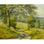 Ken Johnson (British 20th century): 'Country Lane Lowdales Nr Hackness',