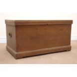 Victorian scumbled pine blanket box, hinged lid enclosing interior candle box, W94cm, H50cm,