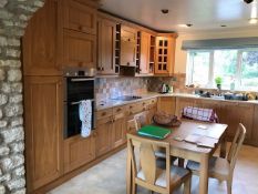 Complete Practical Kitchen area with solid light oak patina doors and facias,