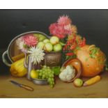 Gregori (Lysechko) Lyssetchko (Russian 1939-): Still Life of Flowers, Fruit and Vegetables,