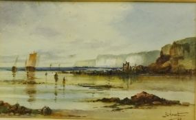 A E Howarth (British 1872-1936): Coastal Scene, watercolour signed and dated '98, 13.5cm x 22.