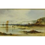 A E Howarth (British 1872-1936): Coastal Scene, watercolour signed and dated '98, 13.5cm x 22.