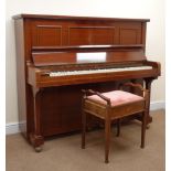 Waddington & Sones Ltd Model Two Bremar overstrung mahogany cased upright piano (W151cm, H127cm,