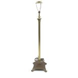 Brass Corinthian column standard lamp, H152cm Condition Report <a href='//www.