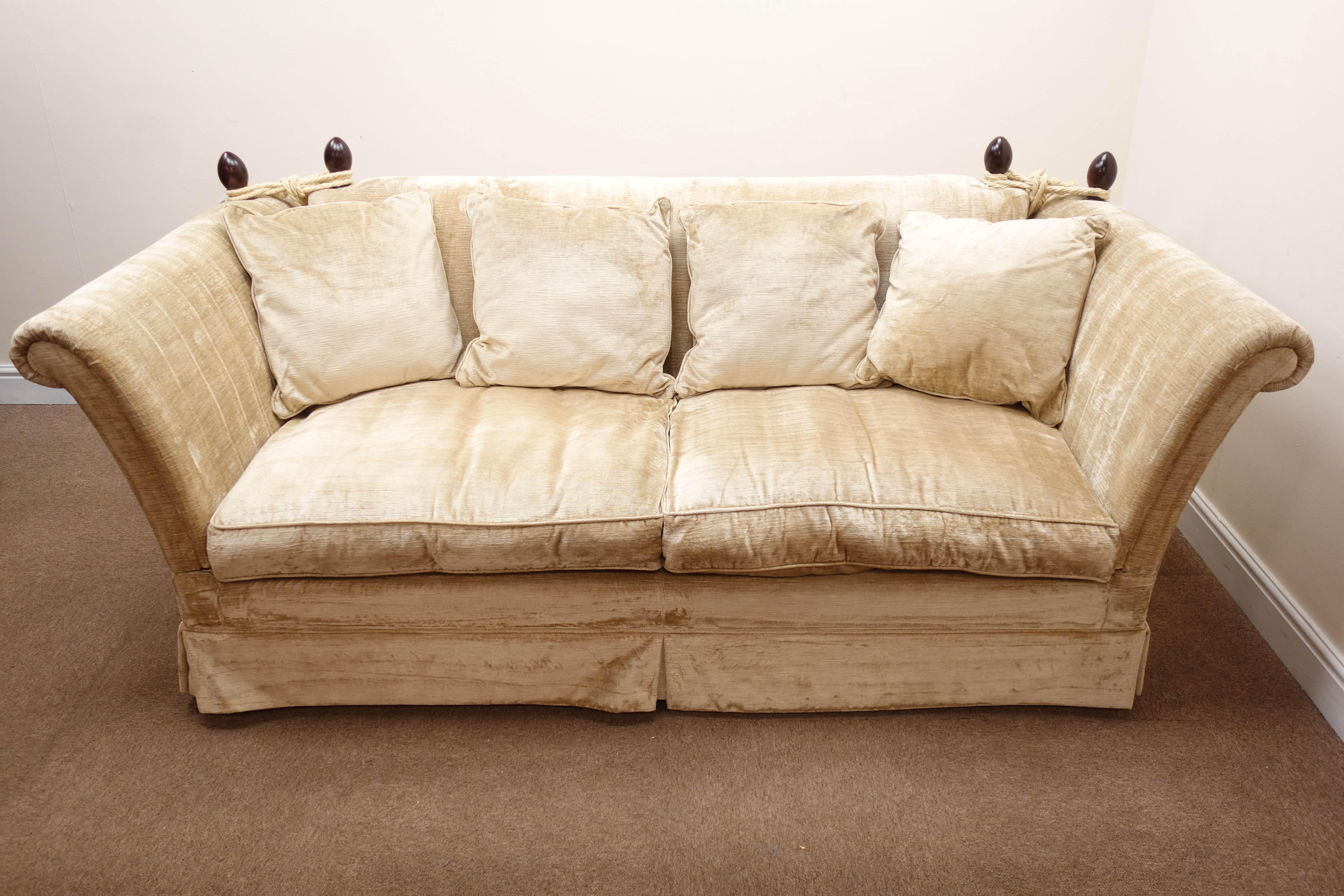 Laura Ashley Knole drop arm sofa, upholstered in Villandry Champagne fabric, - Image 3 of 4