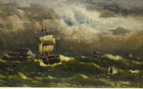 Duncan Fraser Mclea (British 1841-1916): 'Danish Brigg Entering the Tyne on a Stormy Dawn',