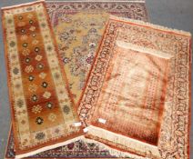 Persian style dark beige ground rug, central medallion (240cm x 170cm),