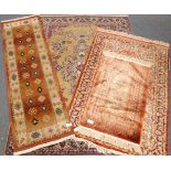 Persian style dark beige ground rug, central medallion (240cm x 170cm),