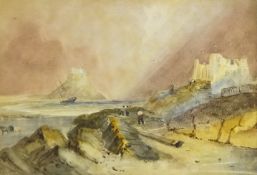 Henry Barlow Carter (British 1804-1868): 'Breezy Day Holy Island' Northumberland,