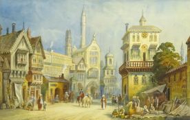 Charles James Keats (British 19th century): Middle Eastern Market Place,