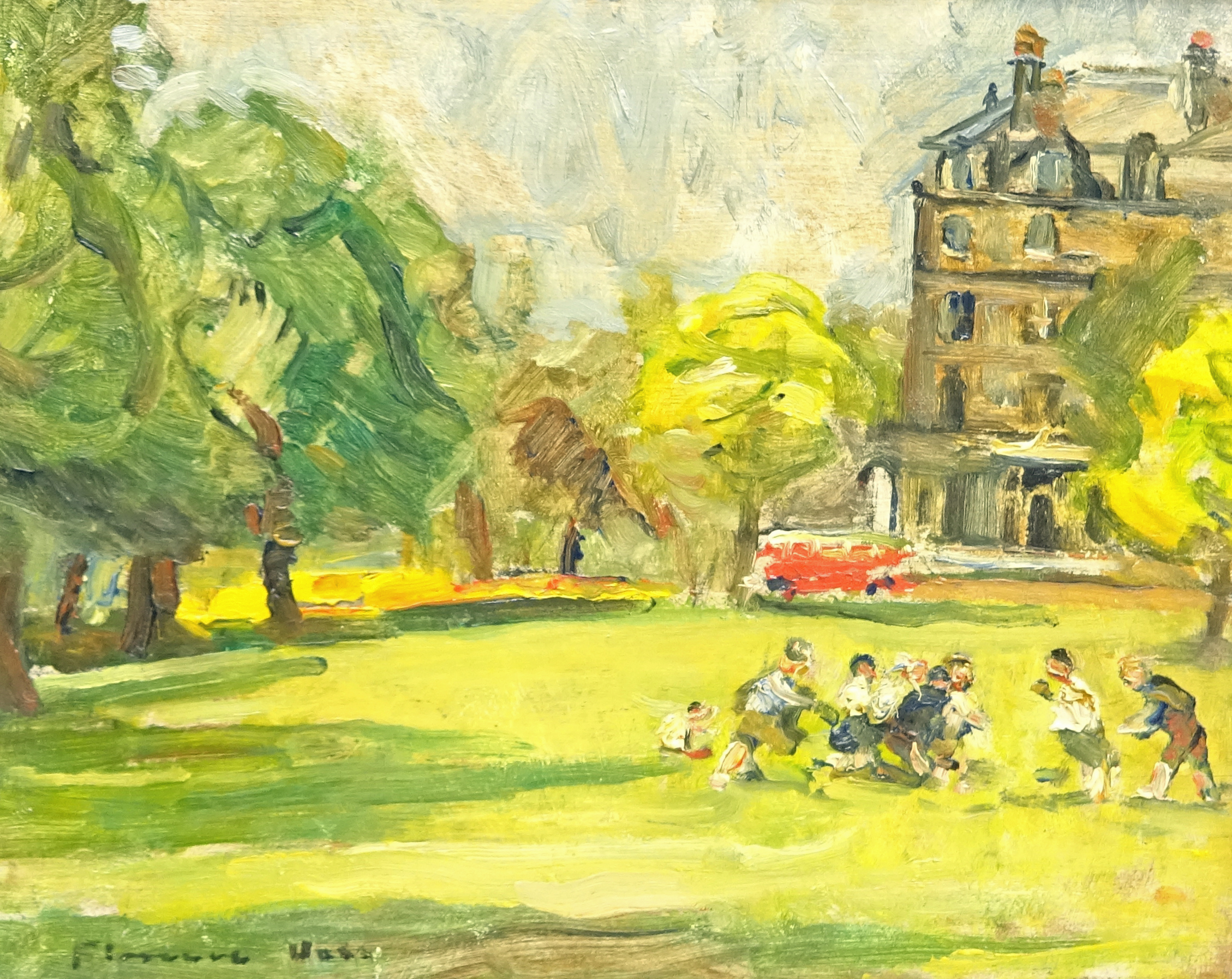 Florence Adelina Hess (Staithes Group 1891-1974): Children Playing in Prince of Wales Park