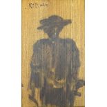 W R Sickert (British 1860-1942): Silhouette Figure,