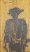 W R Sickert (British 1860-1942): Silhouette Figure,