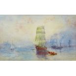 George Weatherill (British 1810-1890): 'Leaving Whitby Harbour', watercolour unsigned,