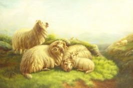 Thomas Heal (19th/20th century): Highland Sheep, oil on canvas signed and dated 1923,