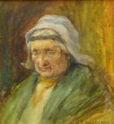 Joseph Richard Bagshawe (Staithes Group 1870-1909): Portrait of an Old Lady,