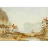 Henry Barlow Carter (British 1804-1868): 'Village of Staithes near Whitby', watercolour unsigned,