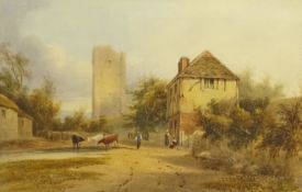Henry Barlow Carter (British 1804-1868): Helmsley Castle with Cattle Grazing,
