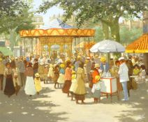 Carel van Rooijen (20th century): Fairgound in the City,