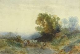 William Gilbert Foster (Staithes Group 1855-1906): Driving Cattle on a Country Lane,