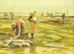 Robert Jobling (Staithes Group 1841-1923): Fisher Girls with the Day's Catch,
