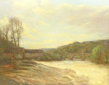 Frederic William Jackson (Staithes Group 1859-1918): 'The Weir at Ludlow,