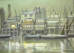Steven Scholes (Northern British 1952-): Prospect of Whitby East London 1955',