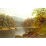 William Mellor (British 1851-1931): 'On the Wharfe Bolton Woods Yorkshire', oil on canvas signed,