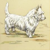 Cecil Charles Windsor Aldin (British 1870-1935): Portrait of a Terrier in Landscape,