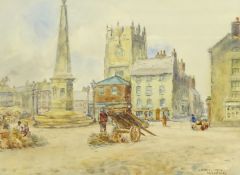 James Ulric Walmsley (British 1860-1954): Richmond Market Square, watercolour signed and dated 1914,