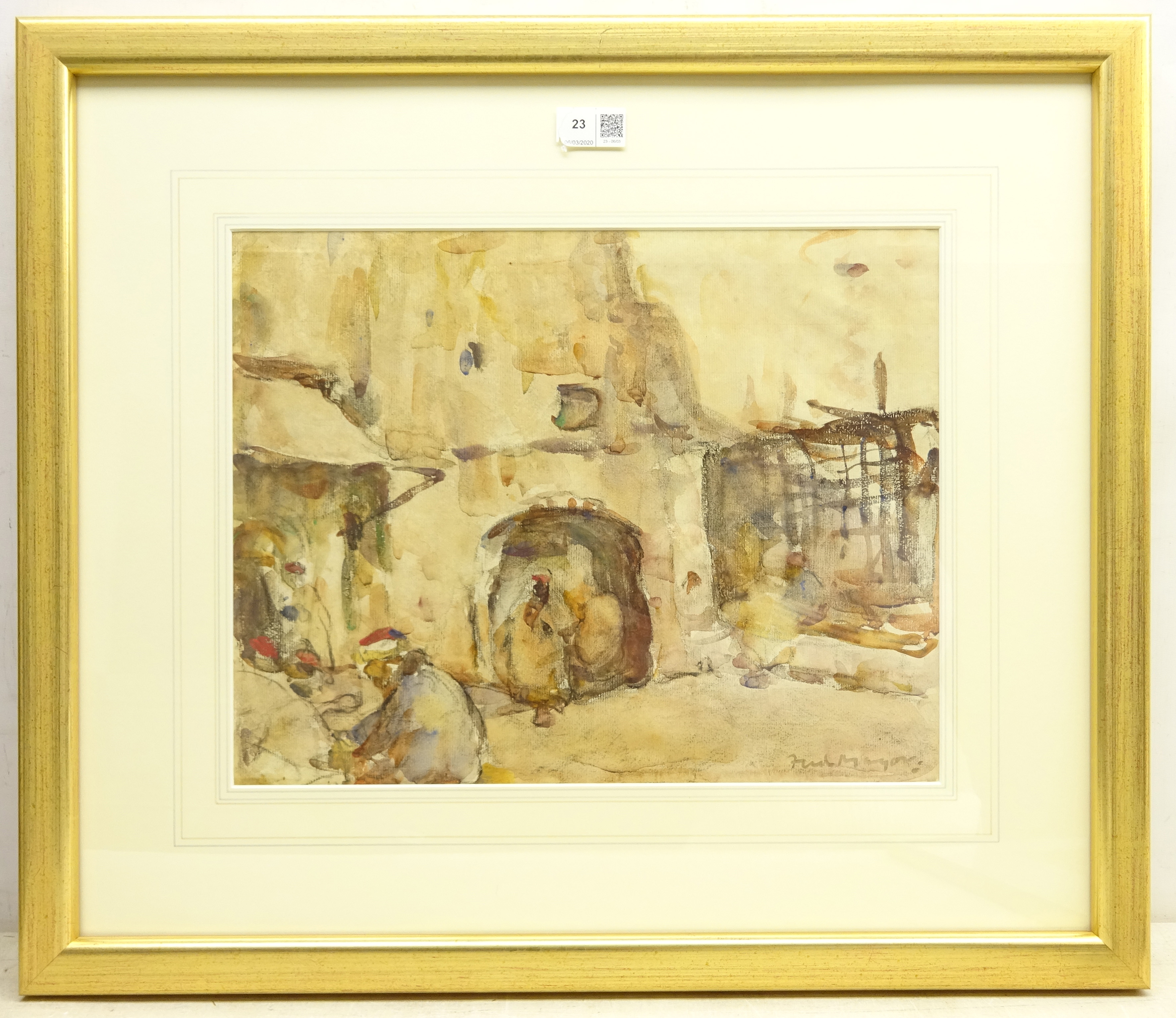 William (Fred) Frederick Mayor (Staithes Group 1866-1916): 'Street in Tangier', - Image 2 of 2