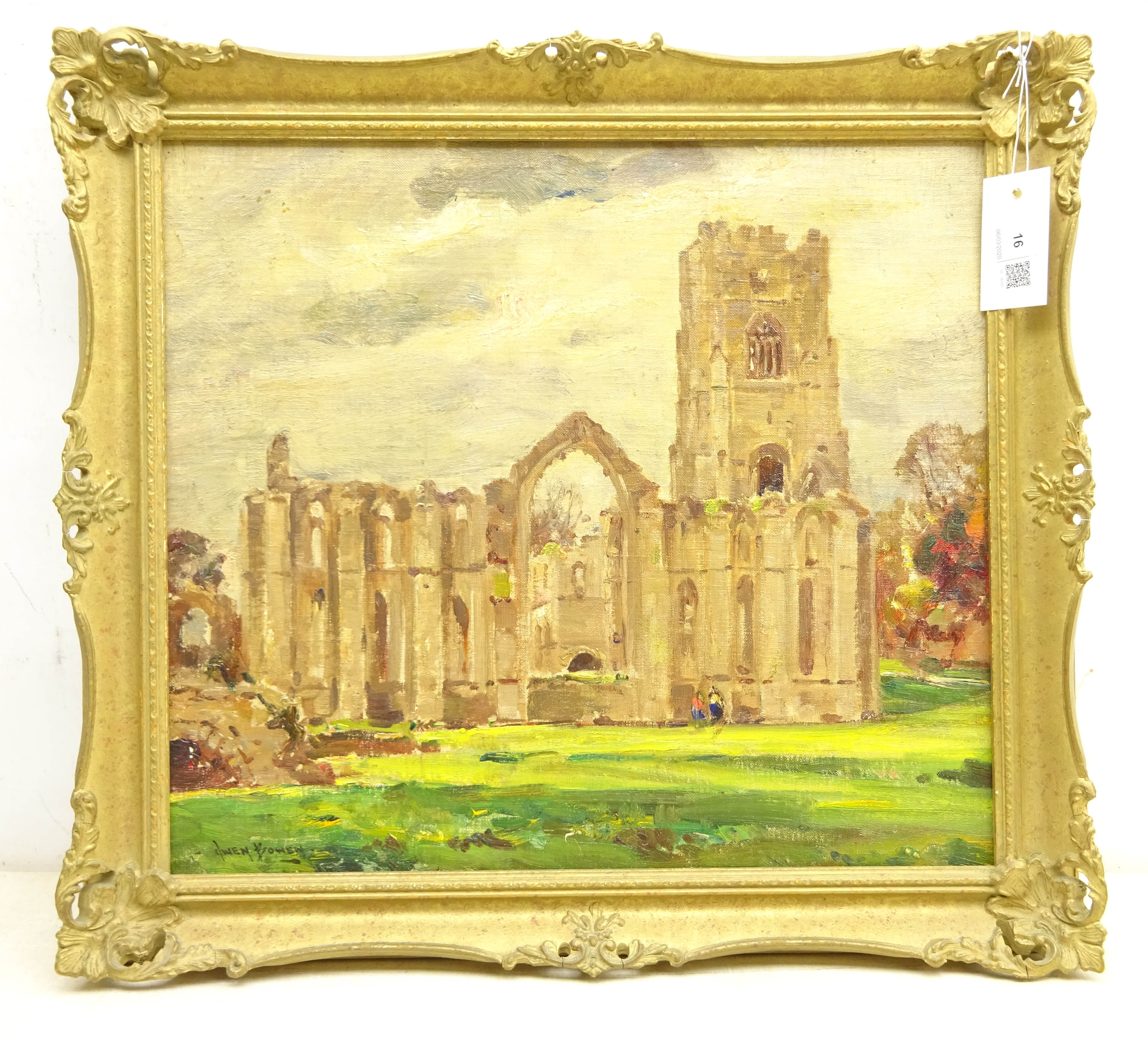 Owen Bowen (Staithes Group 1873-1967): Fountains Abbey Yorkshire, - Image 2 of 2