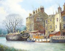 Jack Rigg (British 1927-): 'Leeds Liverpool Canal at Rodley', oil on board signed,