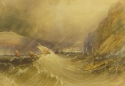 Henry Barlow Carter (British 1804-1868): 'Storm off Staithes',